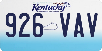 KY license plate 926VAV