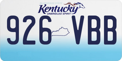 KY license plate 926VBB