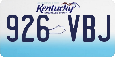 KY license plate 926VBJ