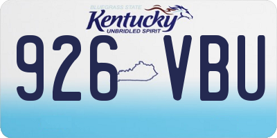 KY license plate 926VBU