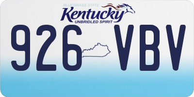 KY license plate 926VBV