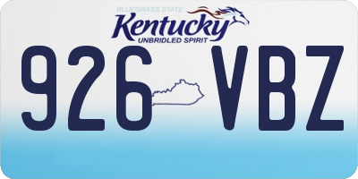 KY license plate 926VBZ