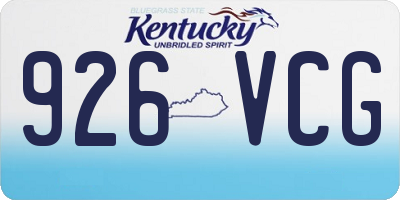 KY license plate 926VCG