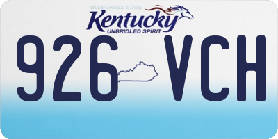 KY license plate 926VCH