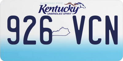 KY license plate 926VCN