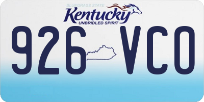 KY license plate 926VCO
