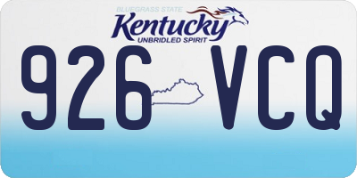 KY license plate 926VCQ