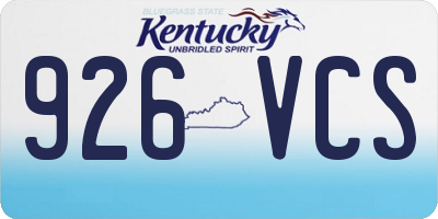 KY license plate 926VCS