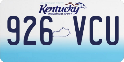 KY license plate 926VCU