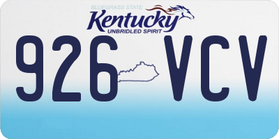 KY license plate 926VCV