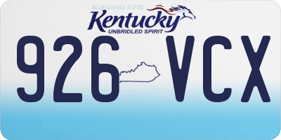KY license plate 926VCX