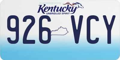 KY license plate 926VCY
