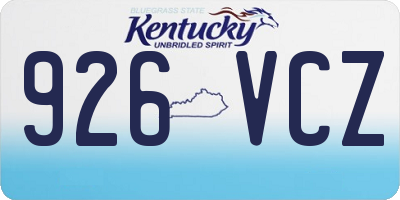 KY license plate 926VCZ