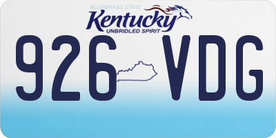 KY license plate 926VDG