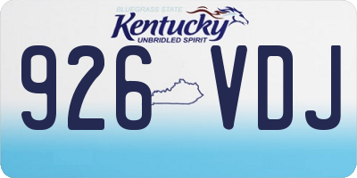 KY license plate 926VDJ