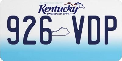 KY license plate 926VDP