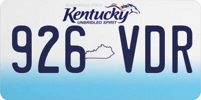 KY license plate 926VDR