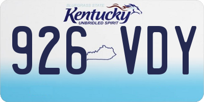 KY license plate 926VDY