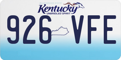 KY license plate 926VFE