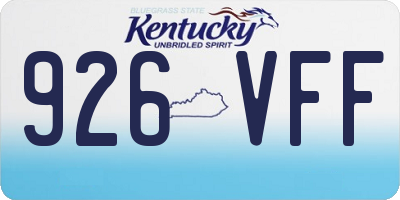 KY license plate 926VFF