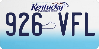 KY license plate 926VFL