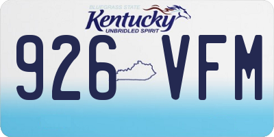 KY license plate 926VFM