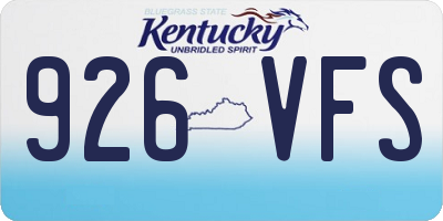 KY license plate 926VFS