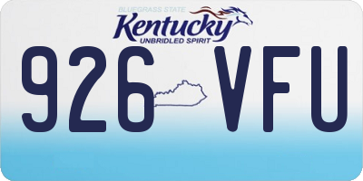 KY license plate 926VFU