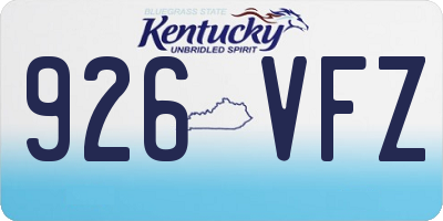 KY license plate 926VFZ