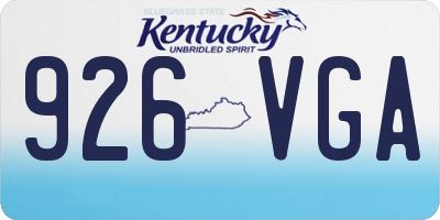 KY license plate 926VGA
