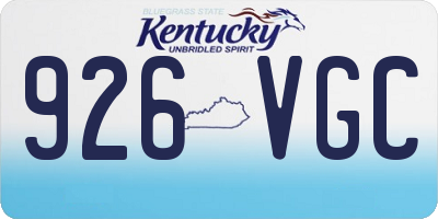 KY license plate 926VGC