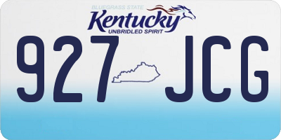 KY license plate 927JCG