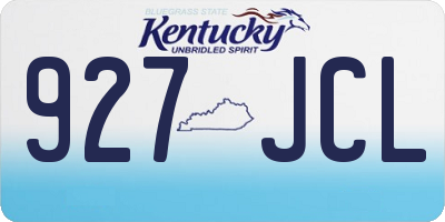 KY license plate 927JCL