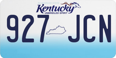 KY license plate 927JCN