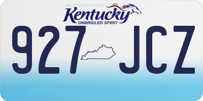 KY license plate 927JCZ