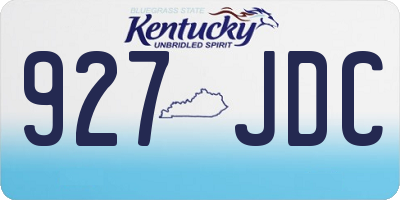 KY license plate 927JDC