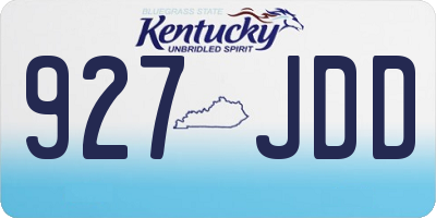 KY license plate 927JDD