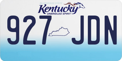 KY license plate 927JDN