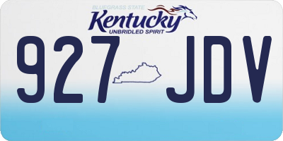 KY license plate 927JDV