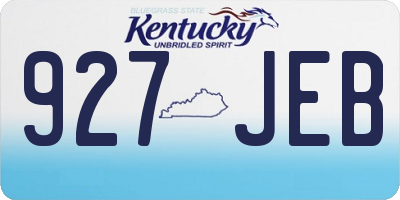 KY license plate 927JEB