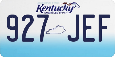 KY license plate 927JEF