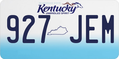 KY license plate 927JEM