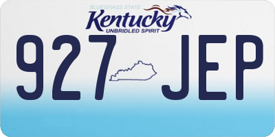 KY license plate 927JEP
