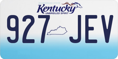 KY license plate 927JEV