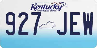 KY license plate 927JEW