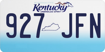 KY license plate 927JFN