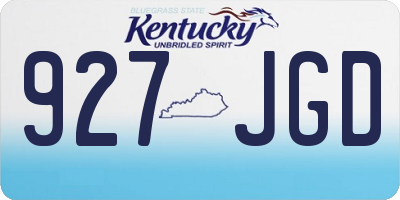 KY license plate 927JGD