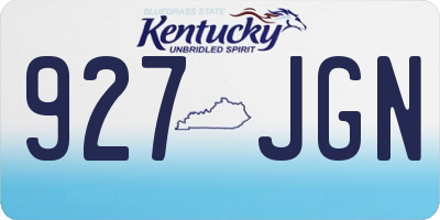 KY license plate 927JGN