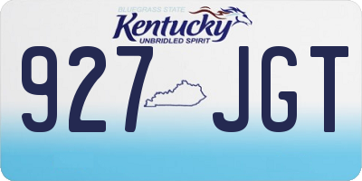 KY license plate 927JGT