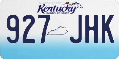 KY license plate 927JHK